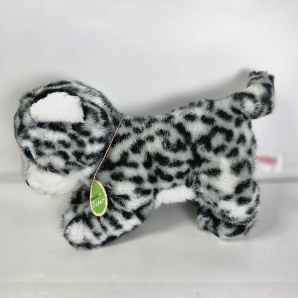 Aurora Babies Snow Leopard Cub Plush Stuffed Animal NWT Green‎ Egg Tag 8 Inch